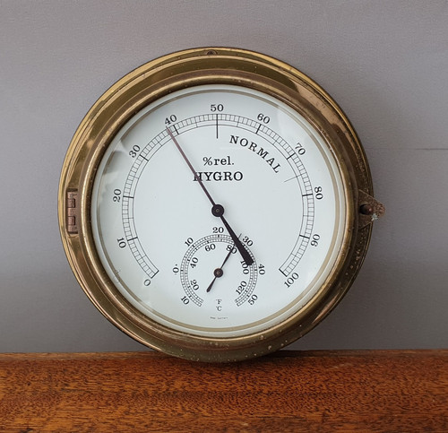 Hygrometer messing 60er - hygrometer,