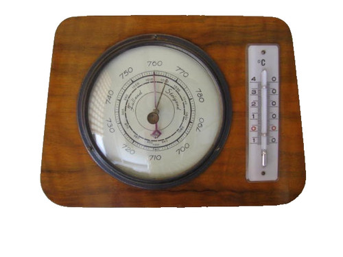 Antikes barometer dunkelbraun - antikes, barometer,